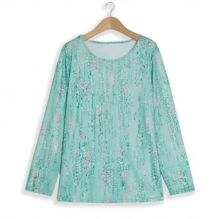 Women's Blouse Sequin Floral Print Three-Quarter Sleeve Keyhole Neckline Elastic Cuffs Loose Fit Golden Yellow Spring Summer Elegant Day to Evening We - Image 3