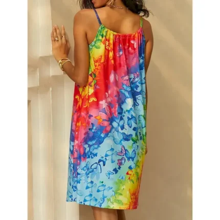 Women's Mini Dress Petite Dress Sundress Shift Dress Summer Dress Tropical Sexy Casual Vacation Daily Beach Loose Fit Color Gradient Sleeveless Crew N - Image 3