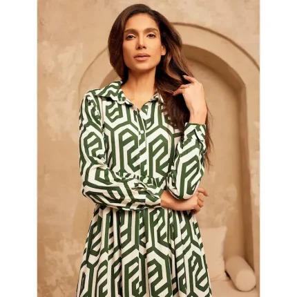 Geometric Print Maxi Dress Resort Wear 2025 - Image 5