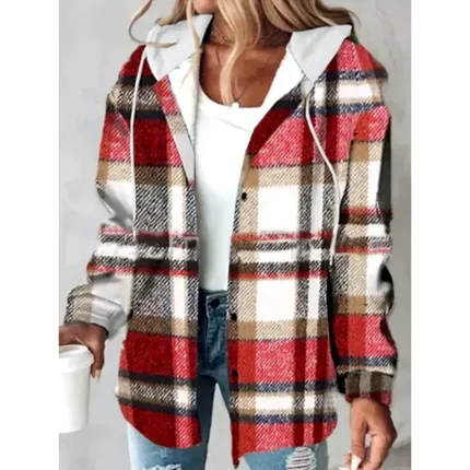 Women's Pullover Hoodie Sweatshirt Graphic Geometric Plaid Vintage Casual Long Sleeve Hooded Regular Tops Street Dailywear Casual Print Front Pocket R - Image 5