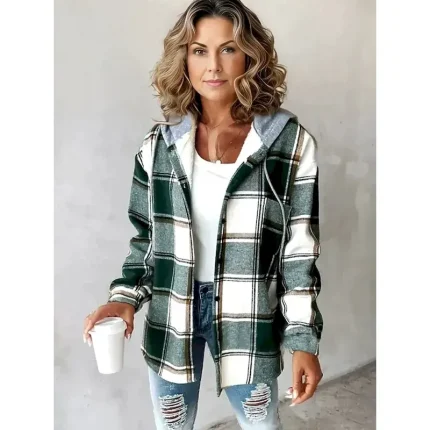Women's Pullover Hoodie Sweatshirt Graphic Geometric Plaid Vintage Casual Long Sleeve Hooded Regular Tops Street Dailywear Casual Print Front Pocket R - Image 3