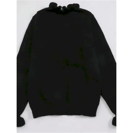 Women's Sweater Casual Soft Pure Color Ribbed V Neck Ruffle Buttons Knitted Long Sleeve Regular Tops Knit Outdoor Daily Weekend Black White Fall Winte - Image 4